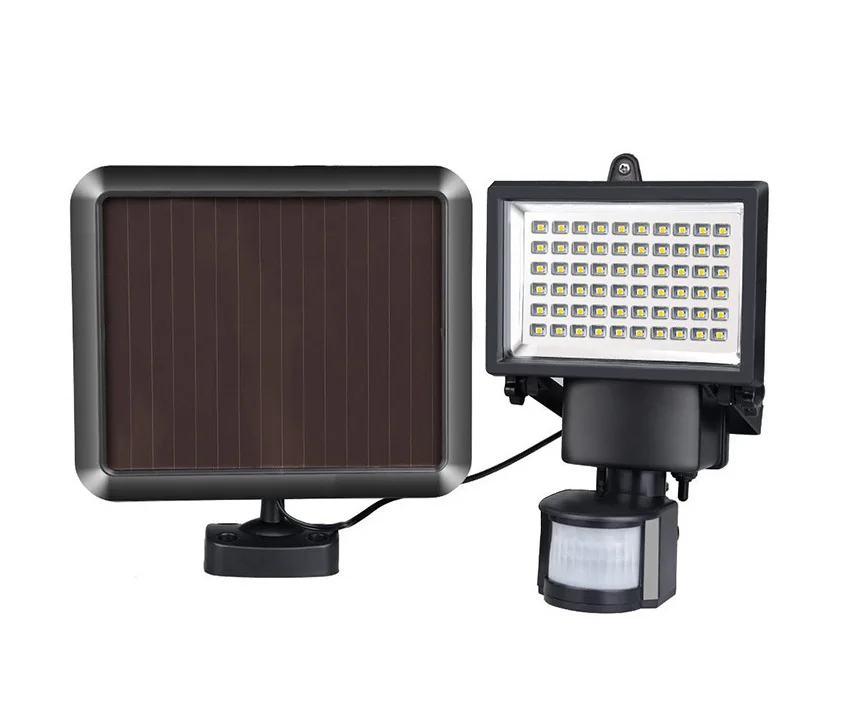 

10pcs/lot IP65 60 LEDS Solar LED Floodlight Outdoor White PIR Motion Sensor LED Flood Light Lamp For Garden Path Wall Emergency