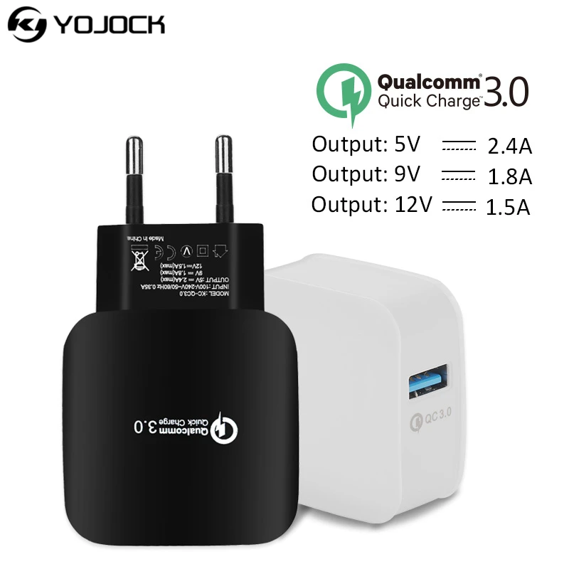 

USB Phone Charger Quick Charge 3.0 EU US Plug Fast USB Wall Charger Travel Charging for iPhone Samsung Lenovo HTC Smart Phone