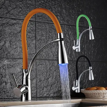 

MTTUZK Free Shipping 3Color Automatic Sense Temperature Faucet LED light Basin Faucet Hot And Cold Mixer Tap Kitchen LED Faucets