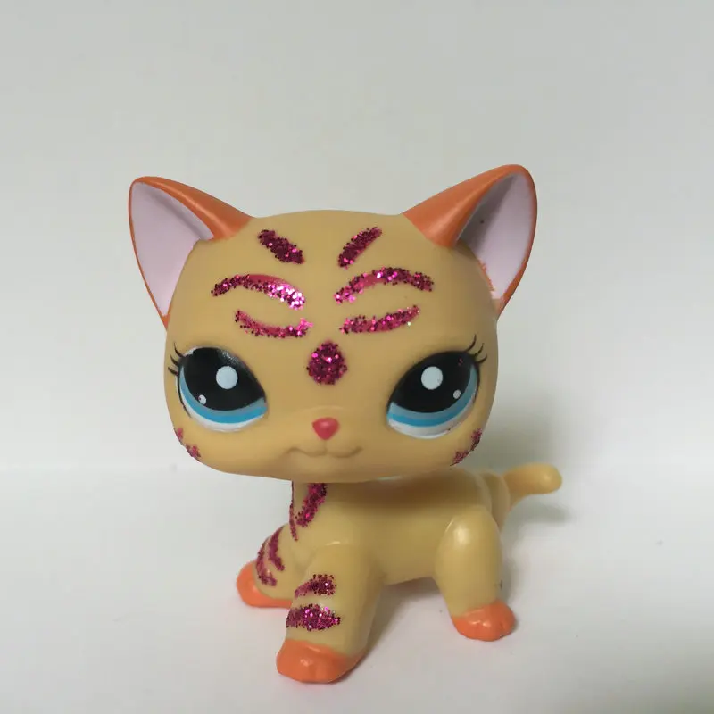 

Pet Shop Animal Yellow Glitter Sparkle Cat Figure For Child Toy Gift CT107