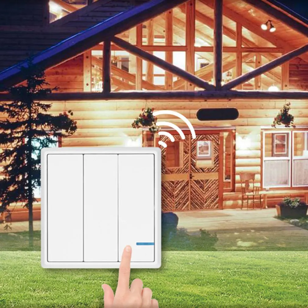 

Wireless Switch Waterproof Panel Home SW-K3 86 Type RF Remote Wall Control Light Switch Three Button