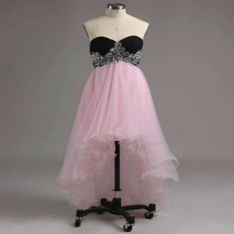 pink and black evening gowns