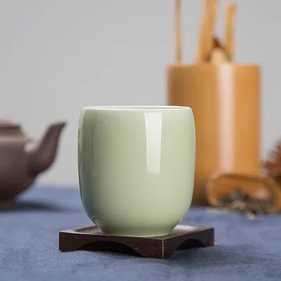 Изысканный Diyao Geyao Китай Фарфоровая чашка Ge печи Китайский Longquan Celadon миска гайвань Celadon кракле чашки чая 155 мл чайный набор - Цвет: C