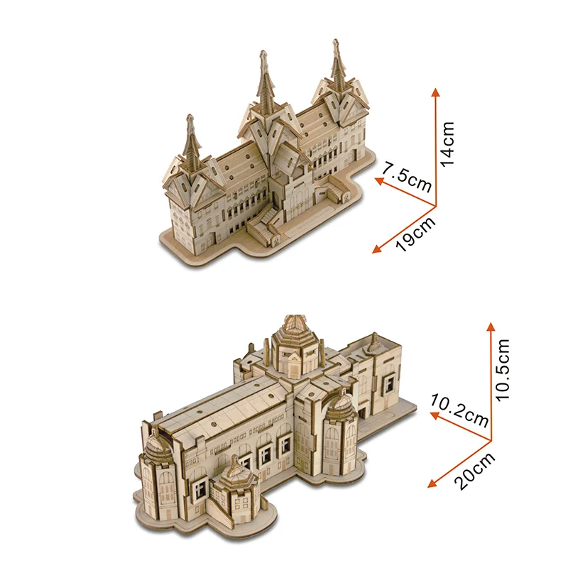 DIY лазерная резка 3D тайская архитектура деревянные пазлы обучение обучающая игрушка игра Сборка игрушки для детей головоломки детские