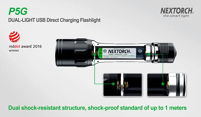 NEXOTRCH P5 Dual-light 800 люмен фонарик с USB подзарядкой 18650 батарея DUO переключатель ручной фонарь для охоты Тактический спасательный