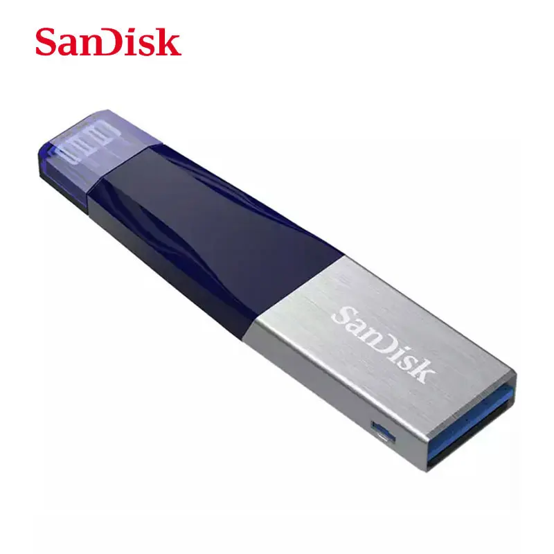 Двойной Флеш-накопитель SanDisk OTG USB3.0 флеш-накопитель 32 Гб 64 ГБ для iPhone 7 7 Plus 6 5 5S флеш-накопитель с разъемом Lightning и металлическим разъемом U диск 128 ГБ