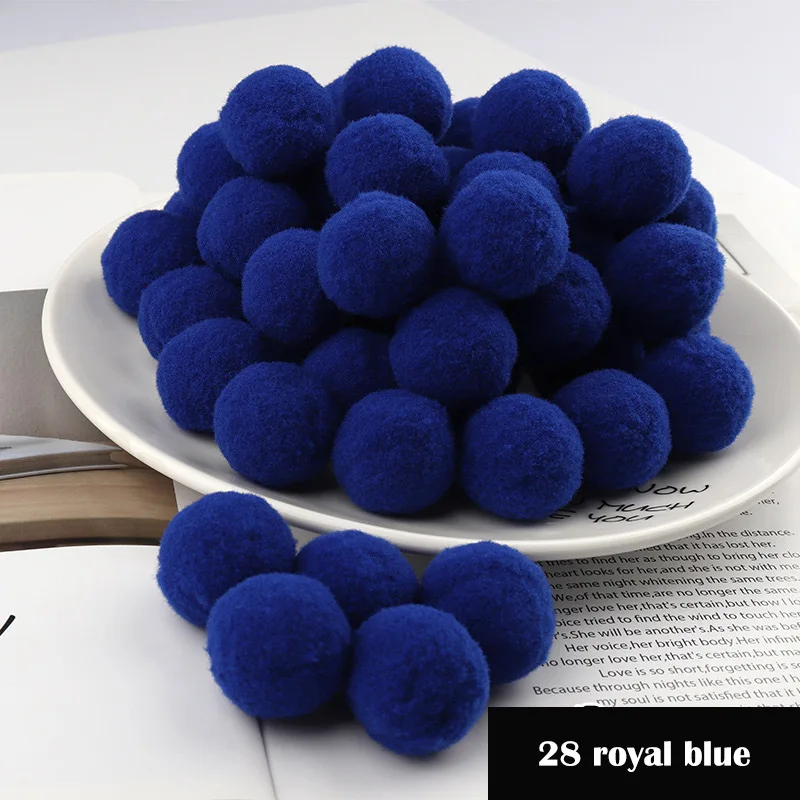 Новинка! 10 шт./лот, помпон 30 мм, пушистые мягкие помпоны, помпоны ручной работы, для рукоделия, для домашнего декора, швейные принадлежности - Цвет: 28 royal blue