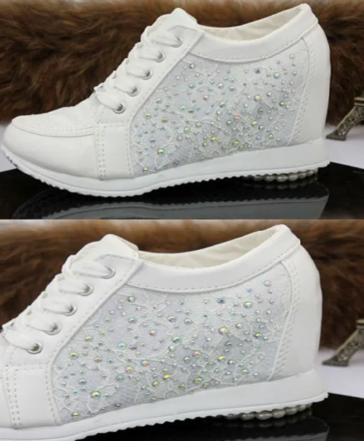 white bling tennis shoes