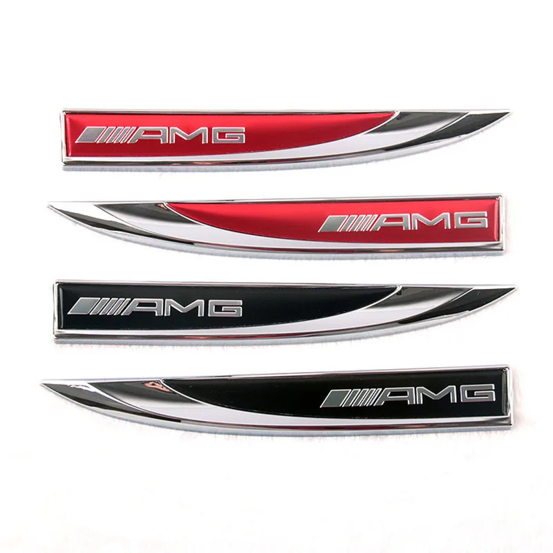 

2PCS Metal Car Blade Side Sticker Car Badge Fender Labeling For Mercedes Benz AMG GLC GLE CLA GLA W205 W211 Car Accessories