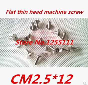 

200pcs/lot Laptop screws, M2.5*12 Flat thin head Machine screw