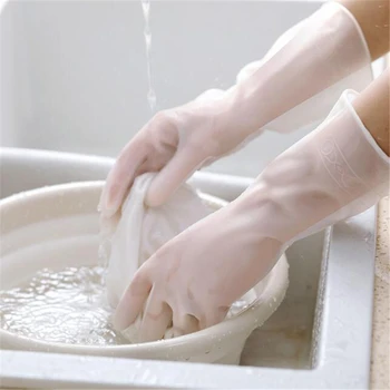 

Waterproof Durable Wear-Resistant Gloves Household Plastic Cleaning Gloves Kitchen Washing Dishes/Clothes Thin Gloves