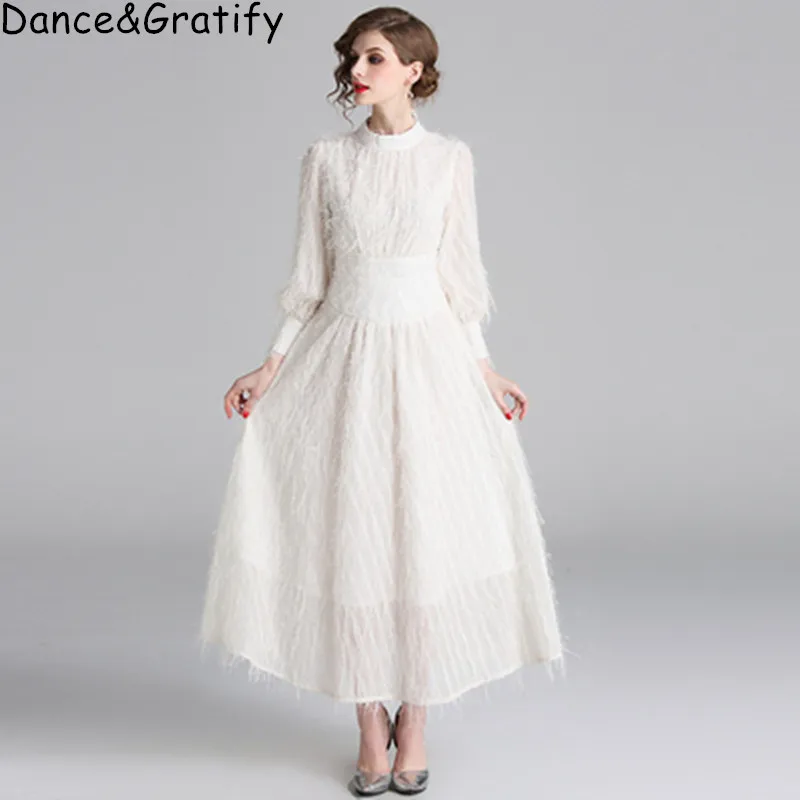 Высокое качество, белое богемное праздничное платье с кисточками и перьями, женское элегантное модное пляжное вечернее платье, женская одежда