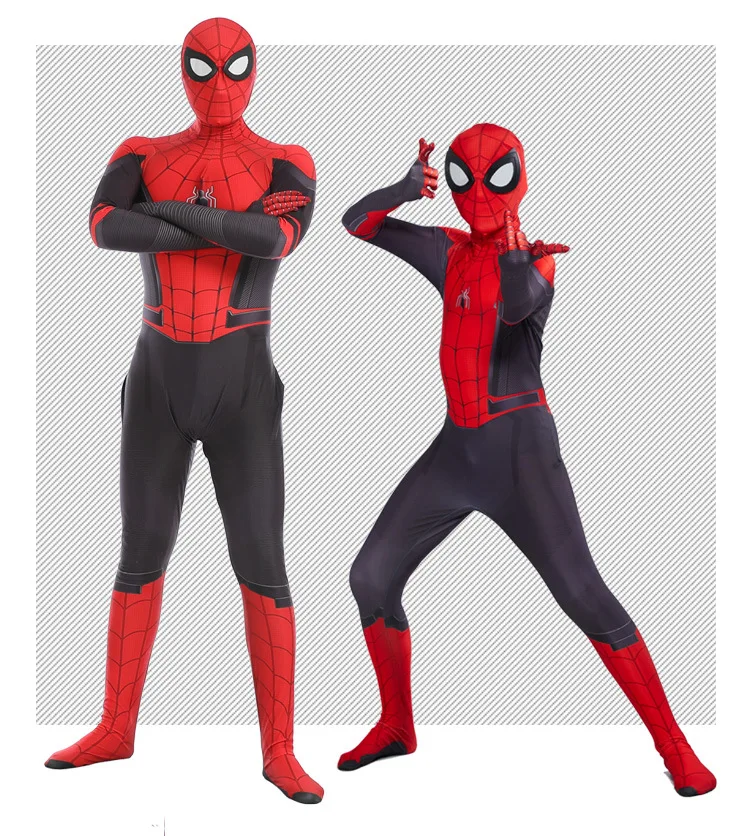 Новый костюм Человека-паука, далеко от дома Костюмы для косплея в стиле Питера Паркер костюмы зентай костюм боди для взрослых и детей