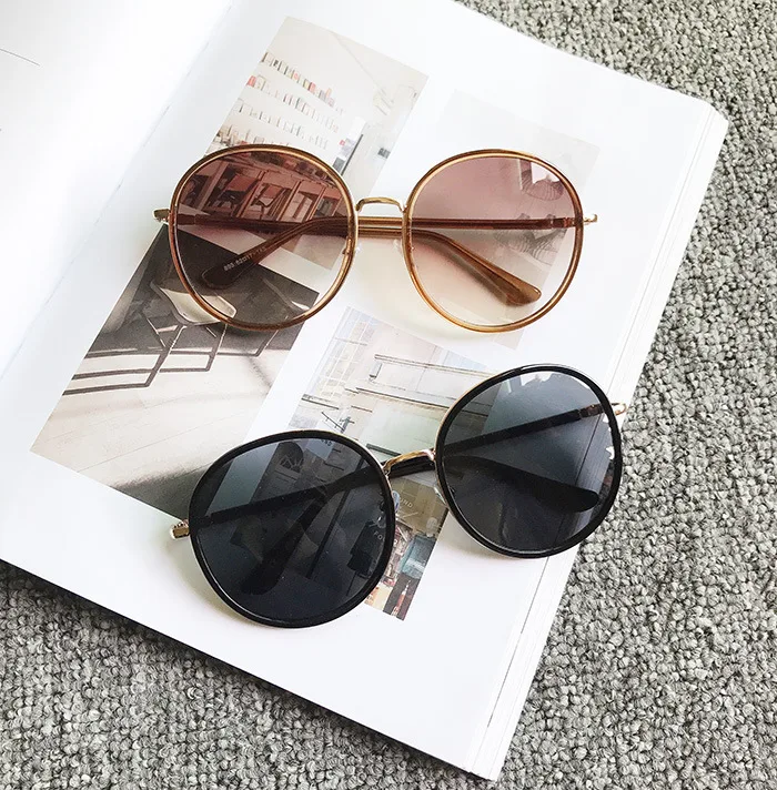 Стиль Женская винтажная, брендовая, дизайнерская Gafas de sol, большая оправа, круглые солнцезащитные очки в стиле унисекс, океан градиентные линзы солнцезащитных очков