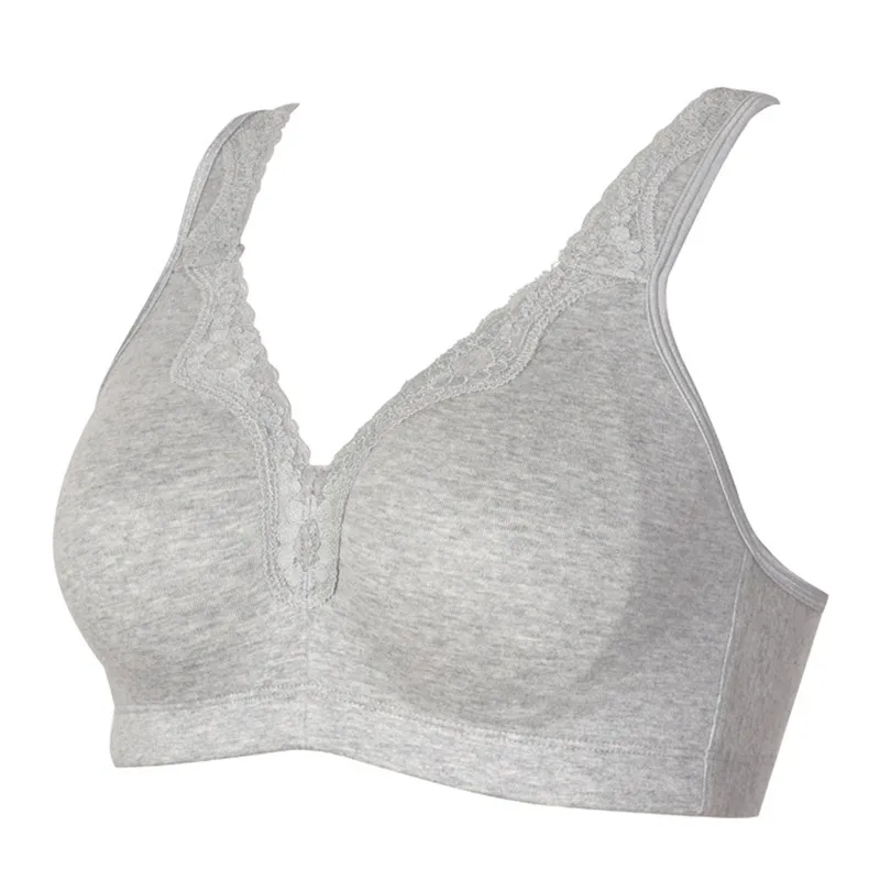 Wholesale Ladies Ultra-thin Cotton Material Bras 110C Big Size Underwear With Full Cup and No Steel Ring-4