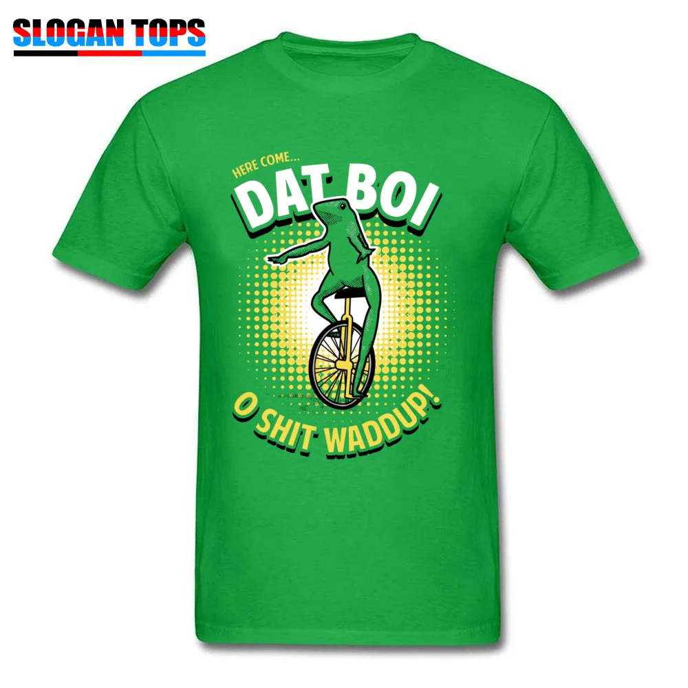 Here Come Dat Boi 6537 100% Cotton Adult Short Sleeve Tops Shirts Summer VALENTINE DAY T-shirts Printed Tops Tees Family O Neck Here Come Dat Boi 6537 green