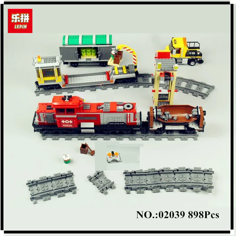

IN STOCK DHL Red Cargo Train Set LEPIN 02039 898Pcs New City Series Children Building Blocks Brick Toys Model Gifts 3677