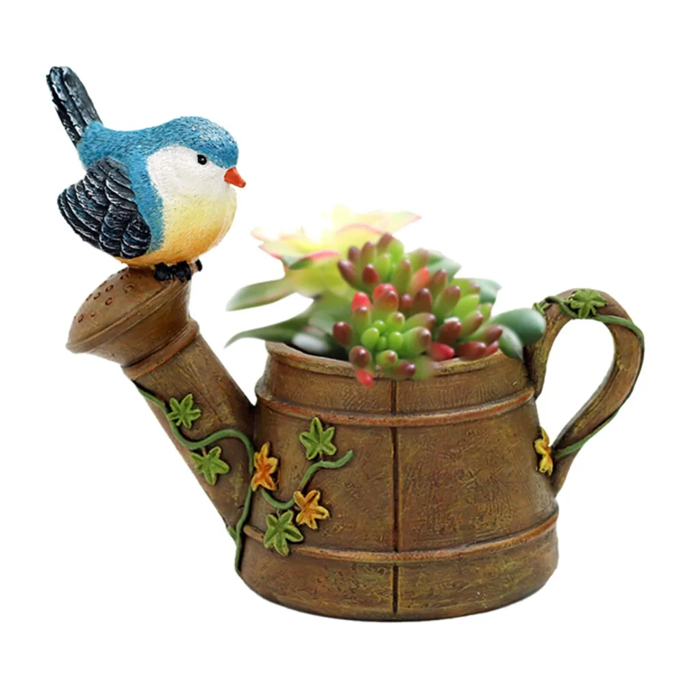 Color: Rust Lovely Resin Planter Flowerpot Pastoral Bird Shower Kawaii Zakka Succulents Flower Pot Mini Landscape Garden Home Office Decor Color: Rust Lovely Resin Planter Flowerpot Pastoral Bird Shower Kawaii Zakka Succulents Flower Pot Mini Landscape Garden Home Office Decor