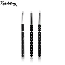 3pcs SIZE 2#/4#/6# Acrylic Nail Art Builder hair Brush Drawing Pen Handle with Diamonds Nail Brush Kit Painting Tools Nail Art