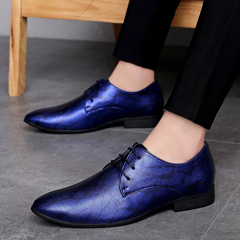 designer blue camouflage leather men shoes luxury brand snake skin wedding dress male footwear fashion man oxford shoes for men (32)