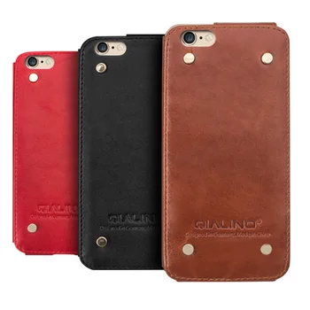 

QIALINO Real Leather Mobile Phone Case for iPhone6/6s Metal Rivet Back Cover for iPhone 6/6s Plus 4.7 5.5 inches