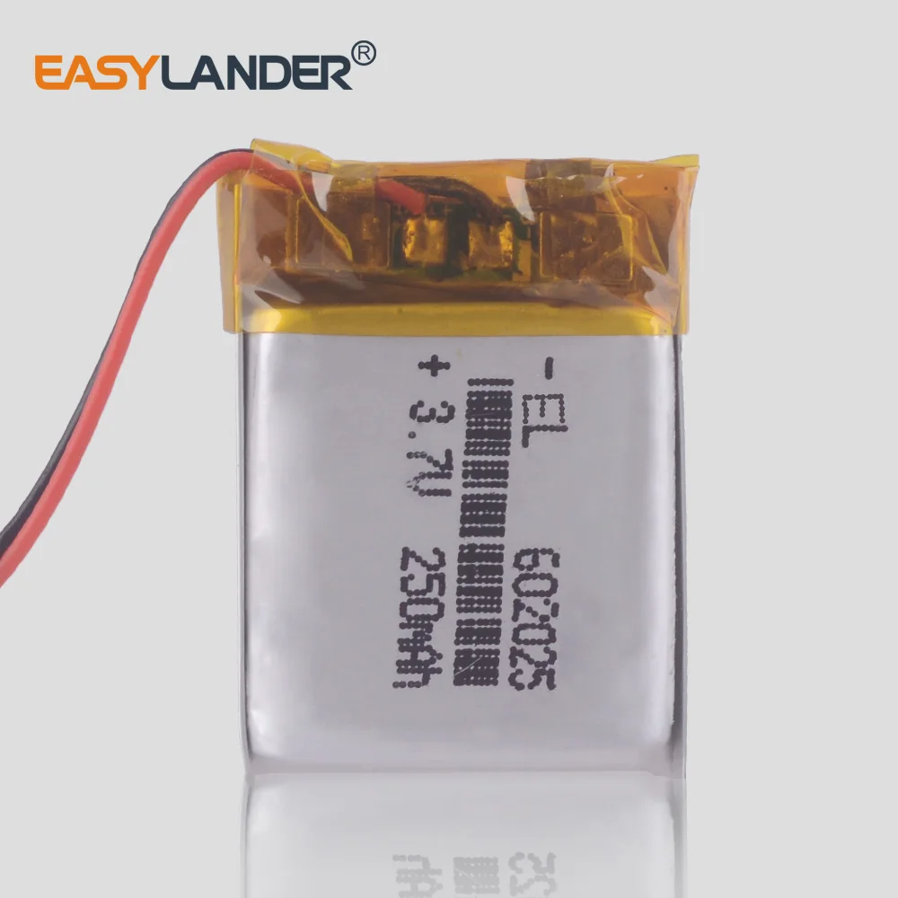 

3.7V 250mAh 602025 Lithium Polymer Li-Po li ion Rechargeable Battery cells with PCM For Mp3 Playmer MP5 GPS PSP mobile bluetooth
