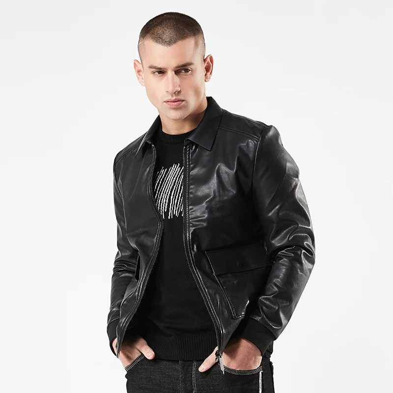 Mens Leather Jackets Fashion Motorcycle Male Business Casual Coats Western Cowboy Men Faux Jacket Chaqueta De Cuero Para Hombre