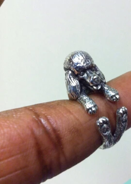 wholesale  12pcs/lot Poodle Ring free size punk animal  Poodle dog Ring jewelry for pet lovers