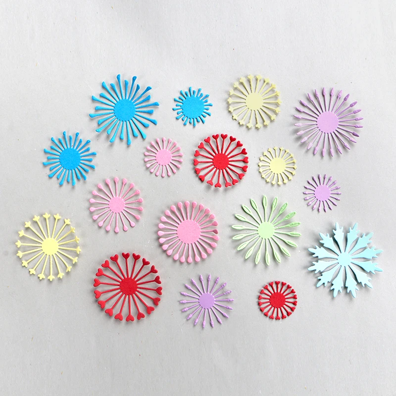 

DUOFEN METAL CUTTING DIES 2019 New varieties of circle flowers stamens stencil for DIY papercraft projects Scrapbook Paper Album