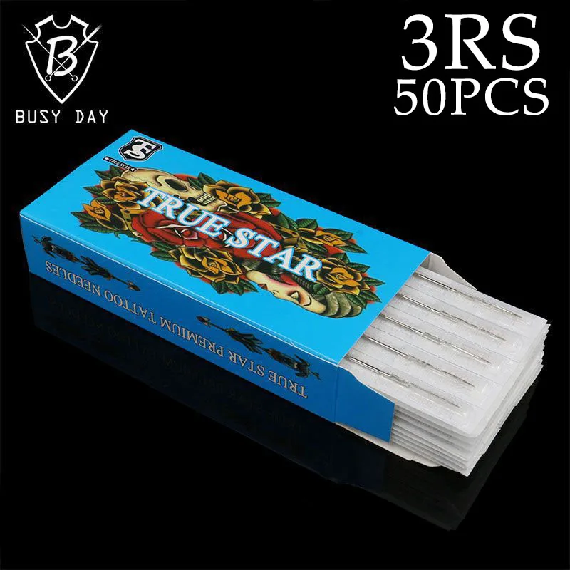 

50pcs 3RS Professional Tattoo Needles True Star Round Needle Premium Sterilized Stainless Steel For Free Shipping