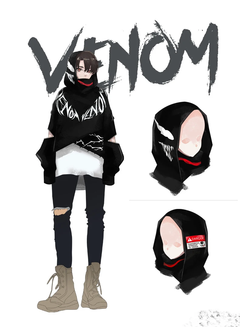 Moive Deadly Guardians Venom хлопковые Толстовки на молнии весна осень костюм для костюмированной игры Хэллоуин Бесплатная доставка Новый 2019