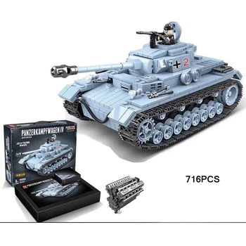 

WW2 1935 Germany jedi Panzerkampfwagen IV tank batisbricks figure building block world war army minifigs model toys collection