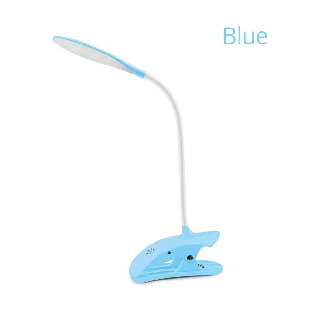 3 режима сенсорный выключатель затемняемая Светодиодная настольная лампа USB СВЕТОДИОДНЫЙ светильник для чтения книг Настольная лампа с зажимом для спальни Домашний Светильник ing - Цвет корпуса: Blue