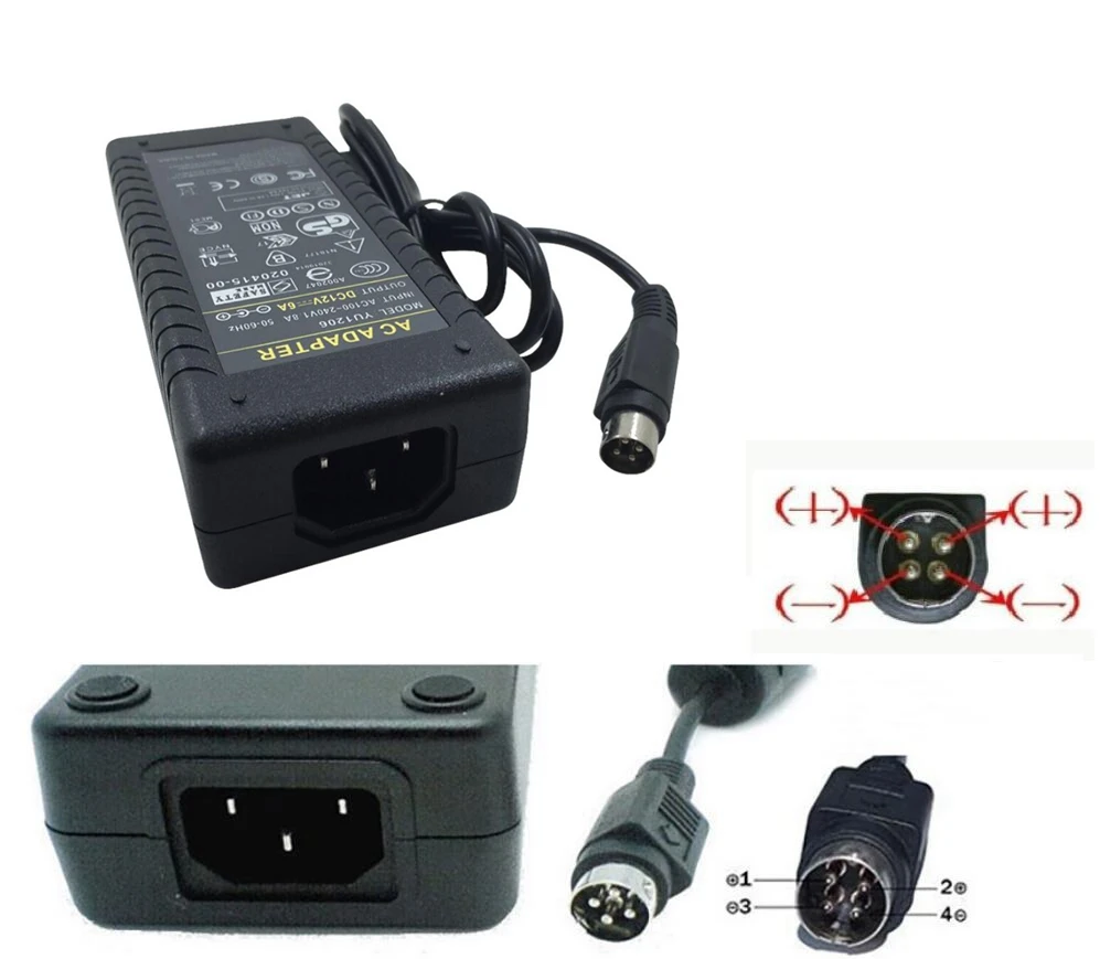 Hmwy-ac / dc 12v 6a 72w Netzteil Ladegerät Adapter für CCTV-Kamera