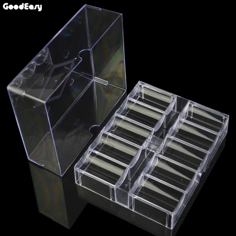 

High Quality 100/200PCS Acrylic Poker Chip Tray/Box Transparent Chips Box With Cover Casino Game