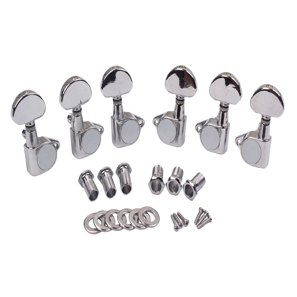 

6 Pack Chrome 3L3R Tuning Pegs Tuners Machine Heads for Guitar Parts Accessories