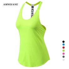 T Back Спортивная майка для занятий йогой фитнес бесшовный укороченный тренажерный зал Топ для танцев сетка для спортивной тренировки Топы без рукавов Футболка женская