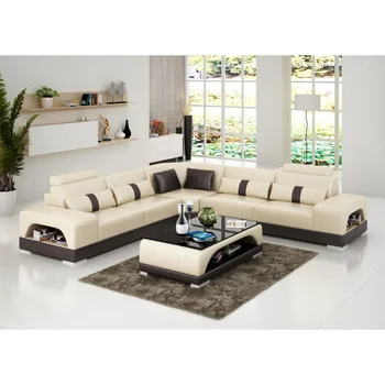 

European style modern Beige dark furniture sofa bed set with 7 seats