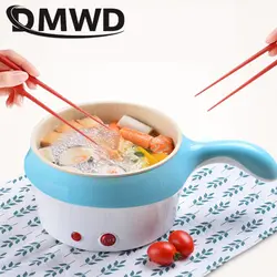 DMWD Многофункциональный Электрический Плита Hotpot Мини антипригарным Еда лапши Пособия по кулинарии сковородке яйцо пароход суп нагреватель