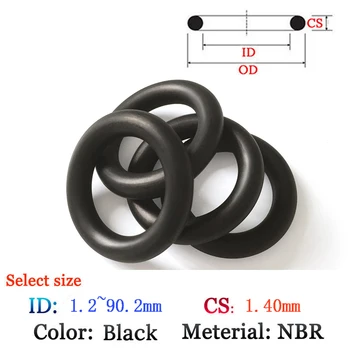 

CS 1.3*10.4 Rubber O-Ring 10pcs Washer Seals Plastic gasket Silicone ring film oil and water seal gasket NBR material Ring