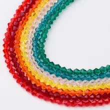 

Taidian 4.0mm Multi Color Bicone Crystal Beads Loose Spacer Beads For bracelet Jewelry Making 100pcs/bag