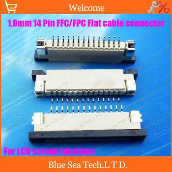 

Free Shipping 20pcs FPC/FFC connector cable socket 14 pin 1.0mm connector for LCD screen interface of DVD/MP3/PDA/Phone ect.ROHS