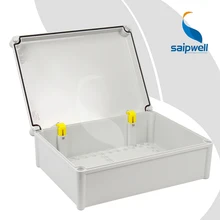 280*380*130mm Built-in Hinge Type PC Waterproof Box with Plastic Screw Design SP-PC-283813