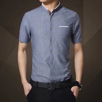 

The 2019 summer youth men's short sleeve shirt English cultivate one's morality shirt business and leisure travelers