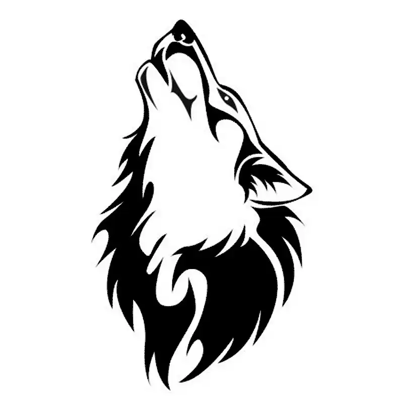 12.8*17.8CM Cute Intoxicated Howling Wolf Reflective Car Sticker Vinyl