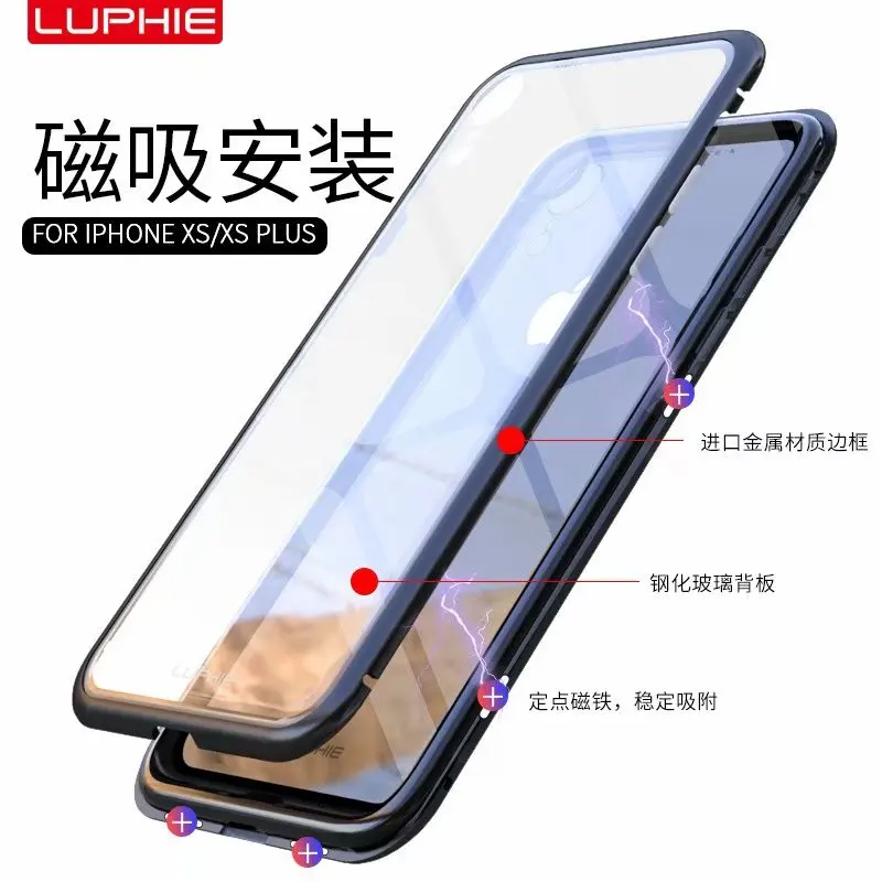 Чехол Luphie для iPhone XS Max/XR Алюминиевый металлический каркас пограничный бампер