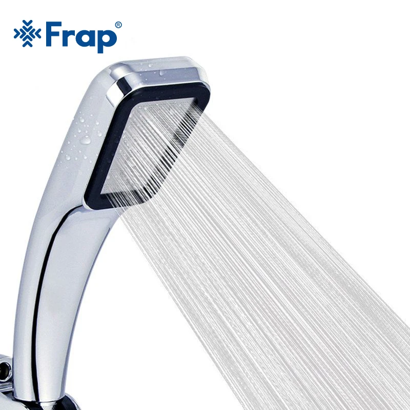 

Frap Shower Head Water Saving 300% Pressure Boost Powerful 300 Holes ABS Chrome Plated Hand Held Bathroom Shower Head Y044-1