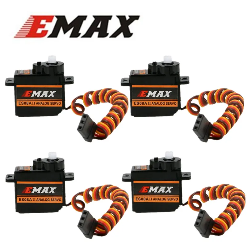 4 x EMAX Original ES08A II 8 5g Мини пластиковая шестерня Аналоговый сервопривод для