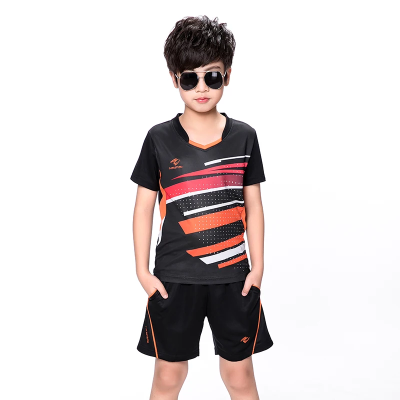 Free Print Children Badminton Clothes Boy Tracksuit , Sports Children Table Tennis Clothes , Girl Te