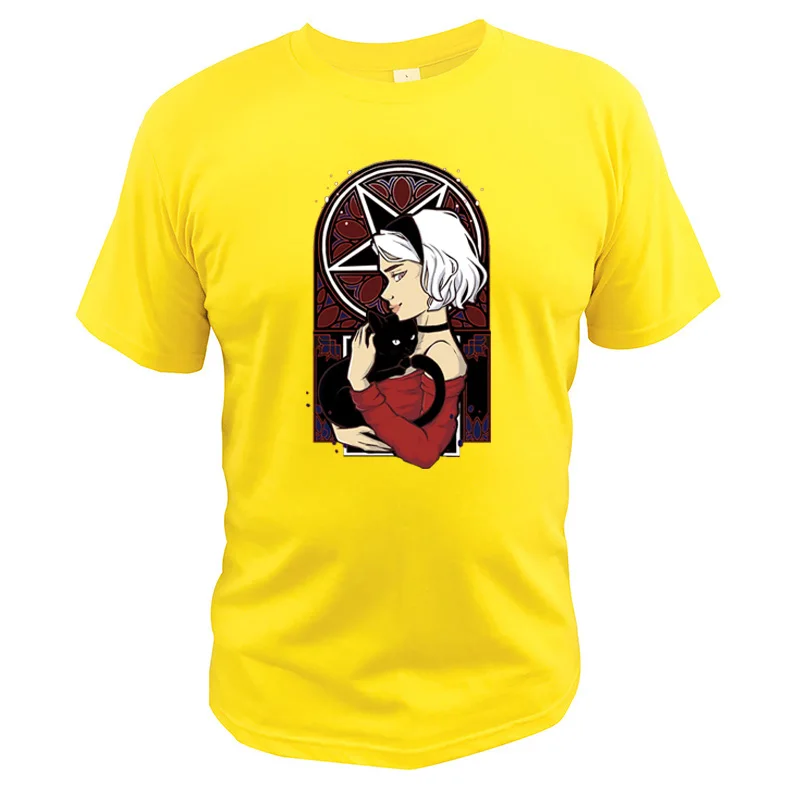 Служба доставки Кики футболка ведьма Сабрина аниме Винтаж Camiseta создать Миядзаки Хаяо футболка - Цвет: Цвет: желтый